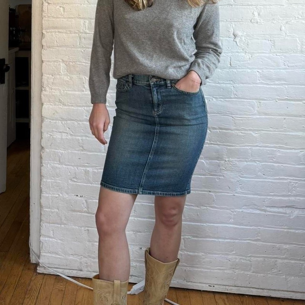 Vintage Y2K Ralph Lauren Midi Denim Skirt - Picture 3 of 6